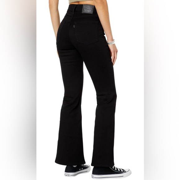 Levi's Women's 726 High Rise Flare Jeans in Soft Black - Picture 2 of 9